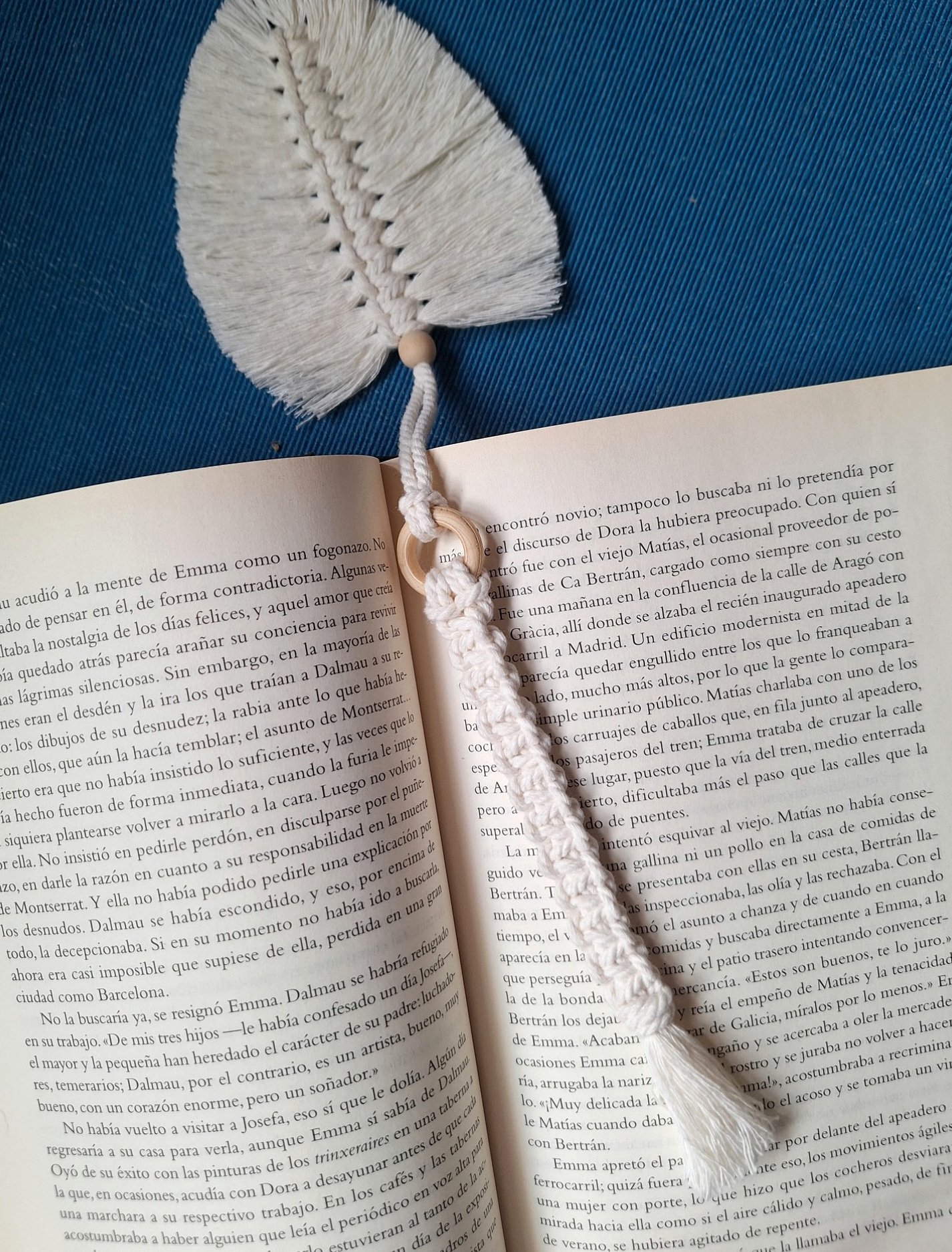 Punto de libro hoja de macramé - Imagen 2