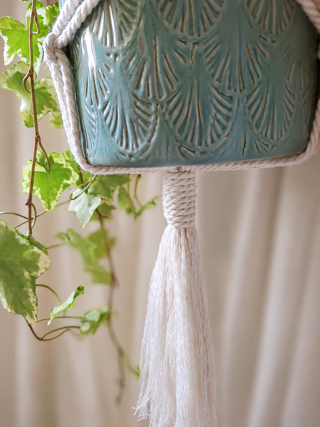 Colgador de plantas con cuentas de madera - Imagen 4